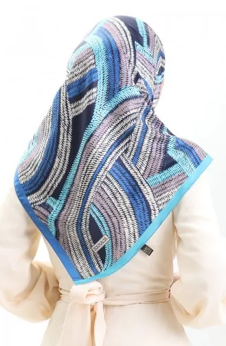 Karaca Viskoseschal 81055-11 Marineblau Türkis 81055-11