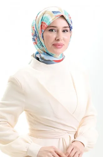 Karaca Echarpe Rayonne 81055-12 Bleu Marine Orange 81055-12