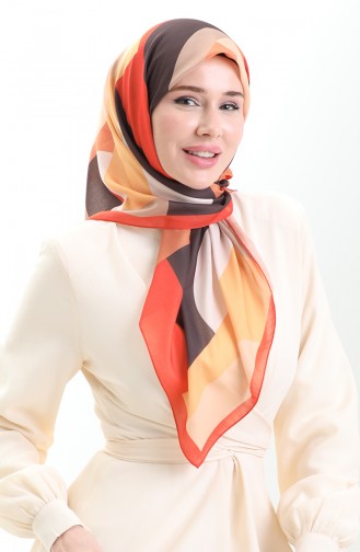 Karaca Soft Eşarp 81056-03 Oranj Siyah