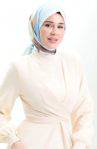 Karaca Soft Scarf 81056-10 Baby Blue Beige 81056-10