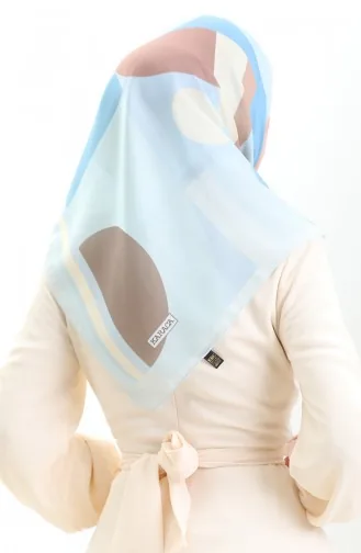 Karaca Soft Scarf 81056-10 Baby Blue Beige 81056-10