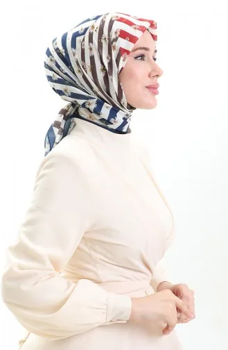 Karaca Weicher Schal 81057-05 Marineblau Weiß 81057-05