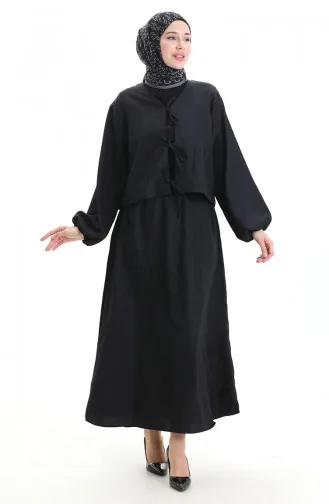 Ensemble Deux Pièces Chemisier Et Jupe En Dentelle 2066-01 Noir 2066-01