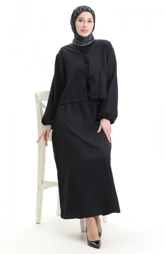 Ensemble Deux Pièces Chemisier Et Jupe En Dentelle 2066-01 Noir 2066-01