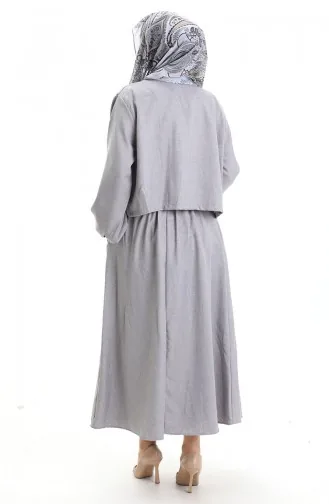 Ensemble Deux Pièces Chemisier Et Jupe En Dentelle 2066-02 Gris 2066-02