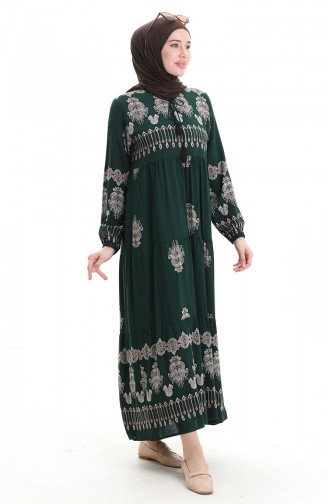 Robe Hijab Vert emeraude 4078-01