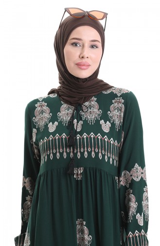 Robe Hijab Vert emeraude 4078-01