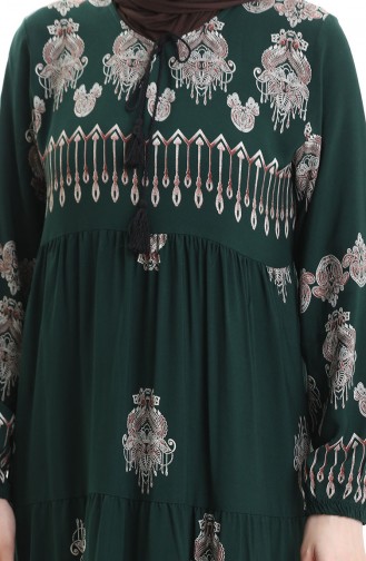 Robe Hijab Vert emeraude 4078-01