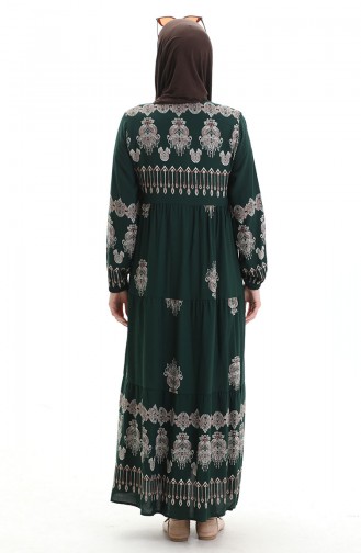 Robe Hijab Vert emeraude 4078-01