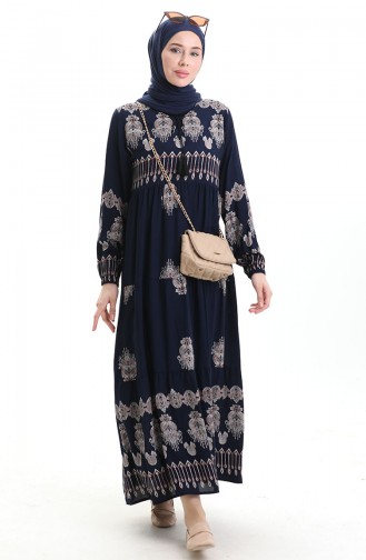 Robe Hijab Bleu Marine 4078-03