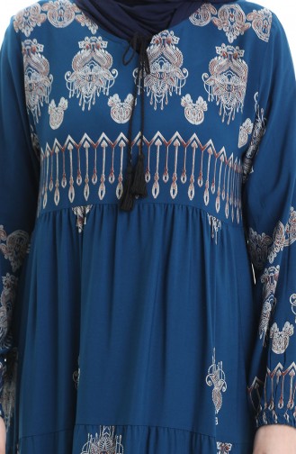 Petrol Hijab Dress 4078-04