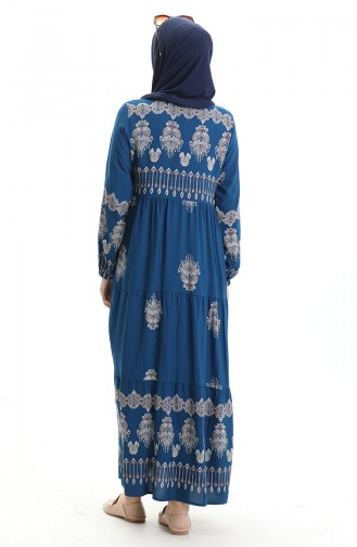Petrol Hijab Dress 4078-04