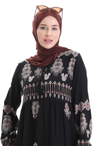 Schwarz Hijab Kleider 4078-05