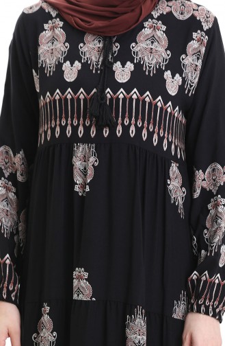 Schwarz Hijab Kleider 4078-05