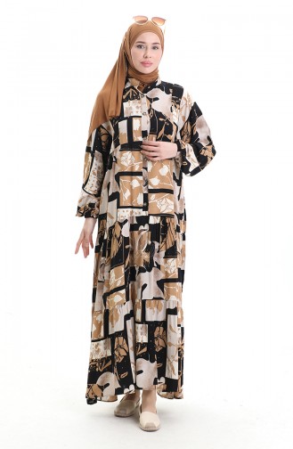 Robe Hijab Café au lait 2067-01