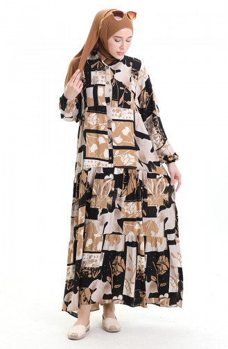 Robe Hijab Café au lait 2067-01