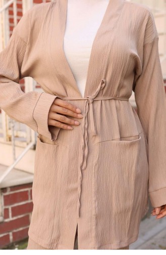 Ensemble Kimono Avec Détails De Poche Vison 733