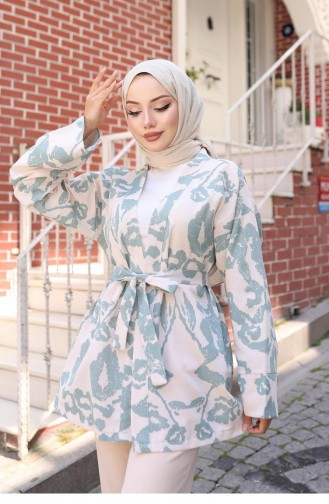 Etnisch Patroon Kimono Mintgroen 739