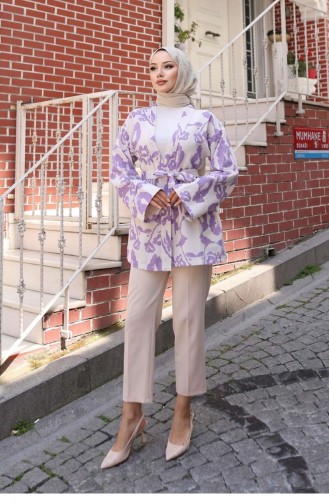 Etnik Desen Kimono Lila