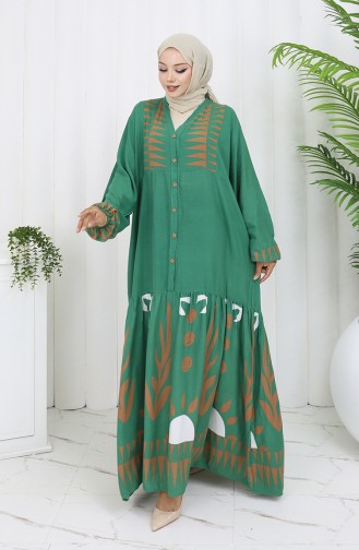 Robe Hijab Vert emeraude 0075-01