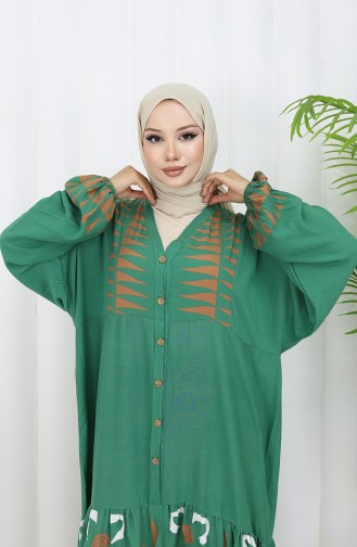 Robe Hijab Vert emeraude 0075-01