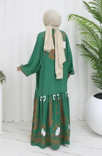 Viscose Stof Halfgeknoopte Jurk 0075-01 Smaragdgroen 0075-01