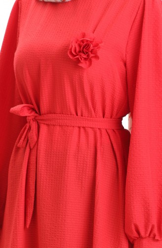 Rot Hijab Kleider 2043-01