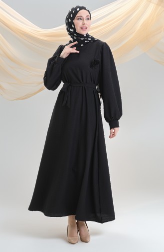 Schwarz Hijab Kleider 2043-04