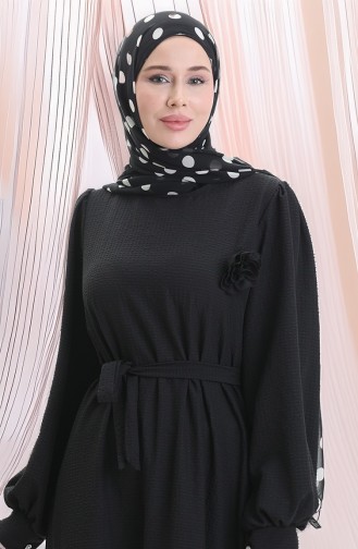 Schwarz Hijab Kleider 2043-04