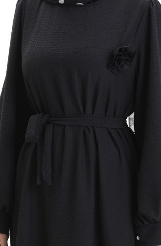 Schwarz Hijab Kleider 2043-04