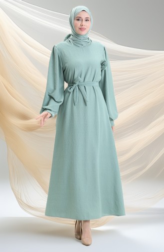 Unreife Mandelgrün Hijab Kleider 2043-05