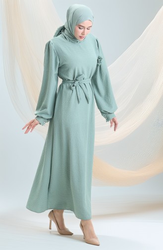 Unreife Mandelgrün Hijab Kleider 2043-05