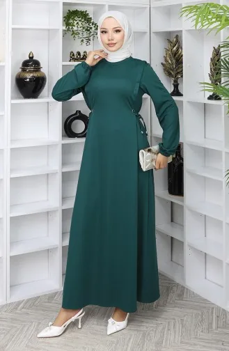 Pleated Dress 5110-10 Emerald Green 5110-10