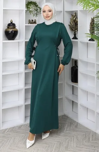 Pleated Dress 5110-10 Emerald Green 5110-10
