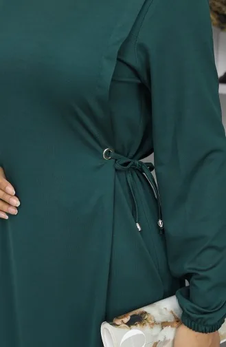 Pleated Dress 5110-10 Emerald Green 5110-10