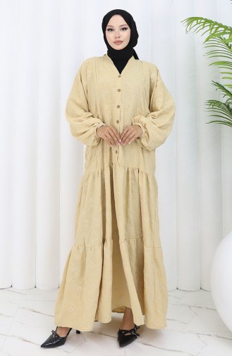 Beige Hijab Dress 0059-01