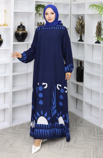 Dunkelblau Hijab Kleider 0084-01
