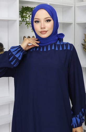 Dunkelblau Hijab Kleider 0084-01