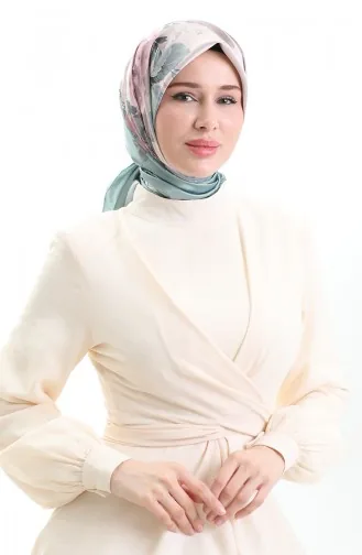 وشاح كاراكا رايون 81050-02 أخضر مائي وردي باهت 81050-02