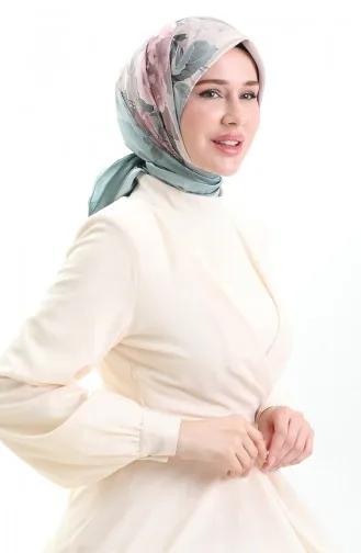 وشاح كاراكا رايون 81050-02 أخضر مائي وردي باهت 81050-02