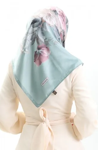 وشاح كاراكا رايون 81050-02 أخضر مائي وردي باهت 81050-02
