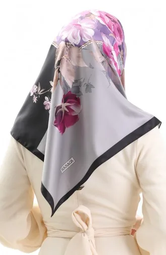 Karaca Rayon Scarf 81050-08 Purple Black 81050-08