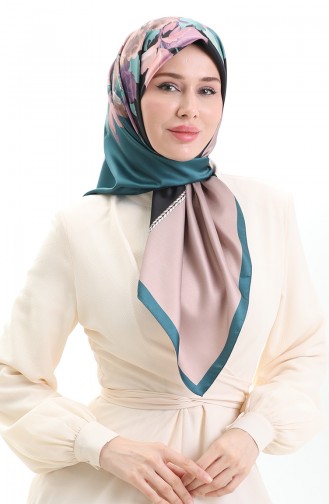 Karaca Rayon Eşarp 81050-13 Petrol Siyah