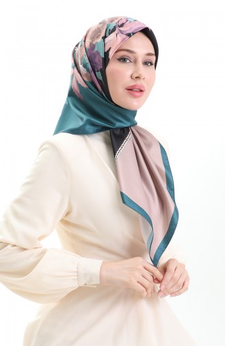 Karaca Rayon Eşarp 81050-13 Petrol Siyah