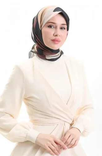 Karaca Soft Eşarp 81056-08 Siyah Bej