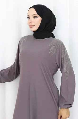 Sandy Fabric Stone Evening Dress 2060-01 Dark Gray 2060-01