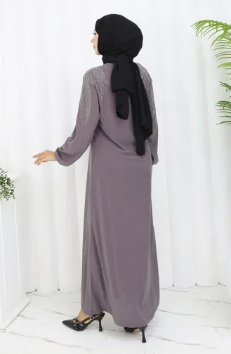 Sandy Fabric Stone Evening Dress 2060-01 Dark Gray 2060-01