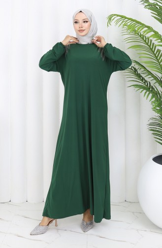 Emerald Green Hijab Evening Dress 2060-02