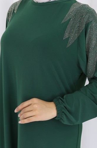 Emerald Green Hijab Evening Dress 2060-02