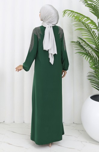 Emerald Green Hijab Evening Dress 2060-02